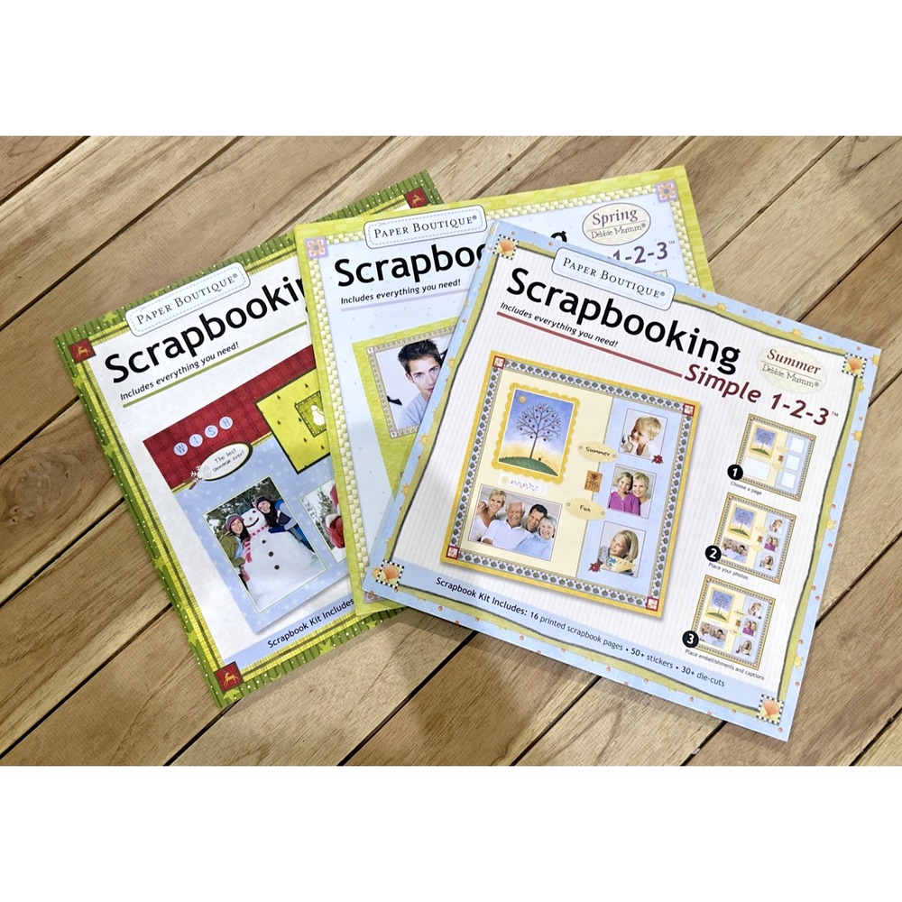 NEW 3-Piece Scrapbooking Kit Lot – Paper Boutique Simple 1-2-3 – Debbie Mumm